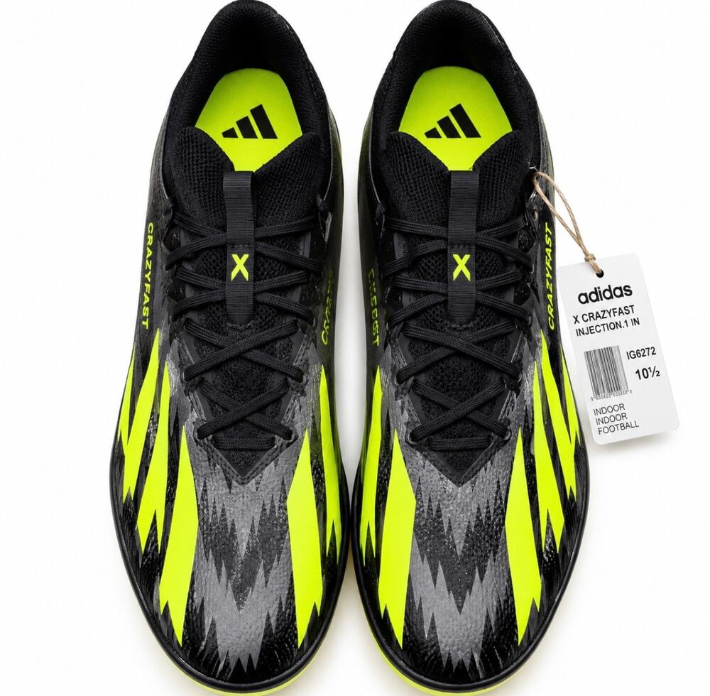 NWT Adidas X Crazyfast Injection.1 IN Indoor Soccer Shoes Black Yellow 10.5